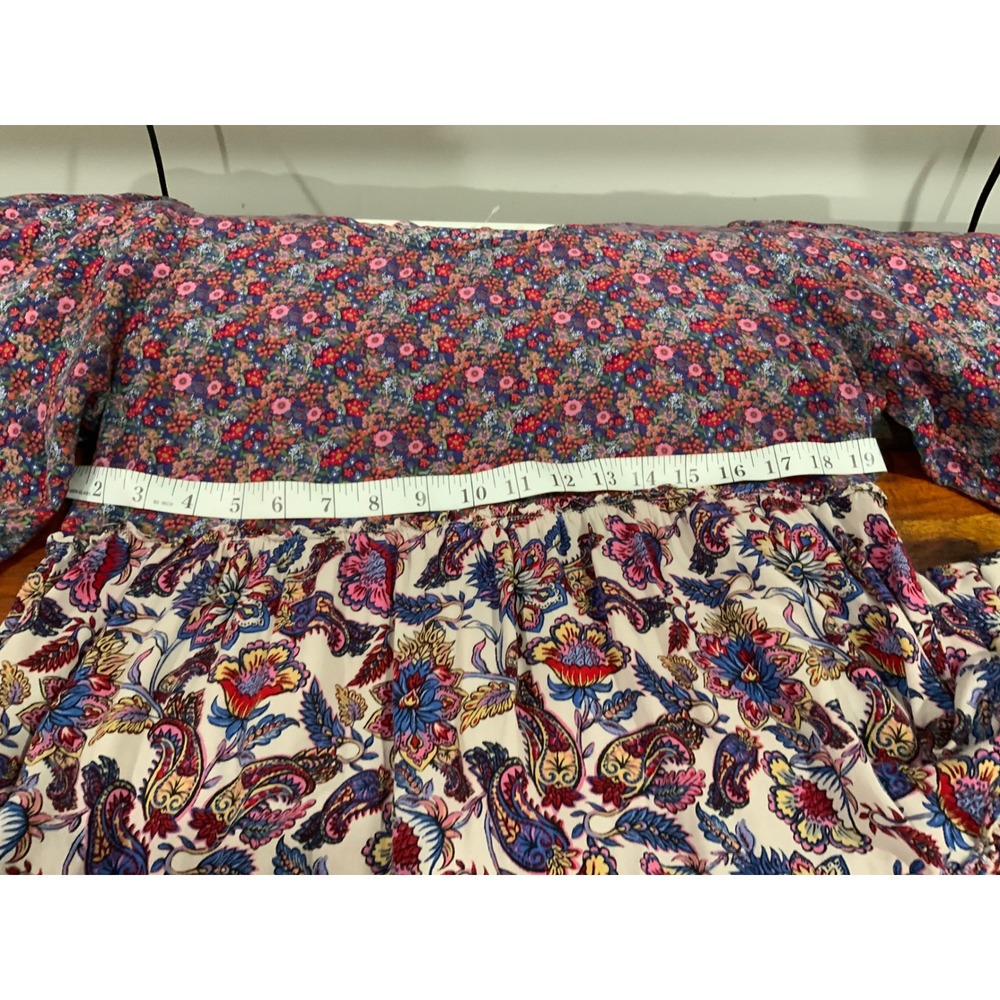 Natural Life Womens Mixed Floral Paisley Tiered Maxi Dress Purple Pink Size M - Picture 4 of 10